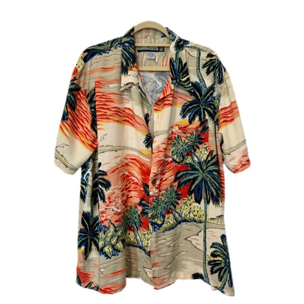 OCEAN CURRENT Hawaiian Short-Sleeve Button Down